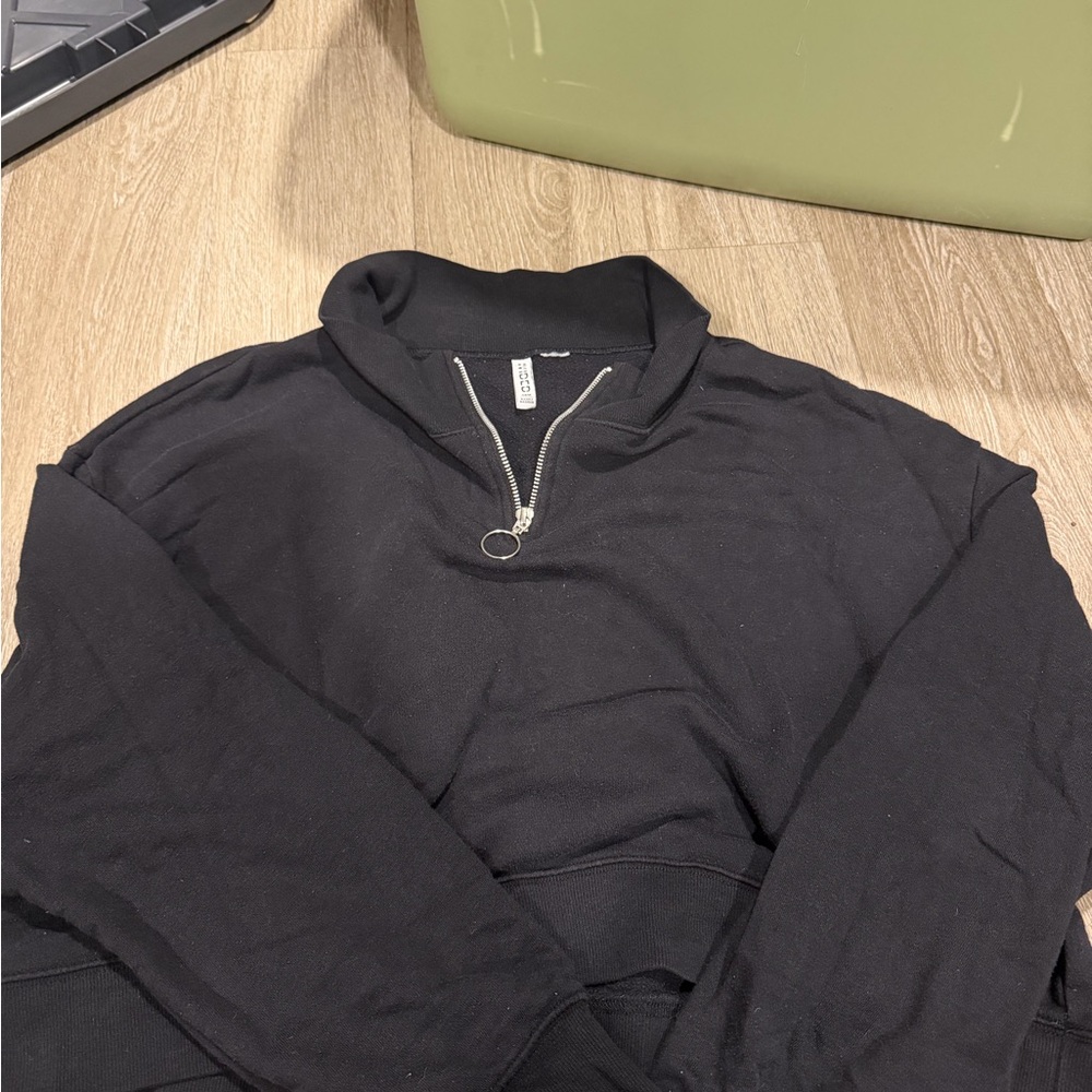 Divided Black Zip-Up Sweater